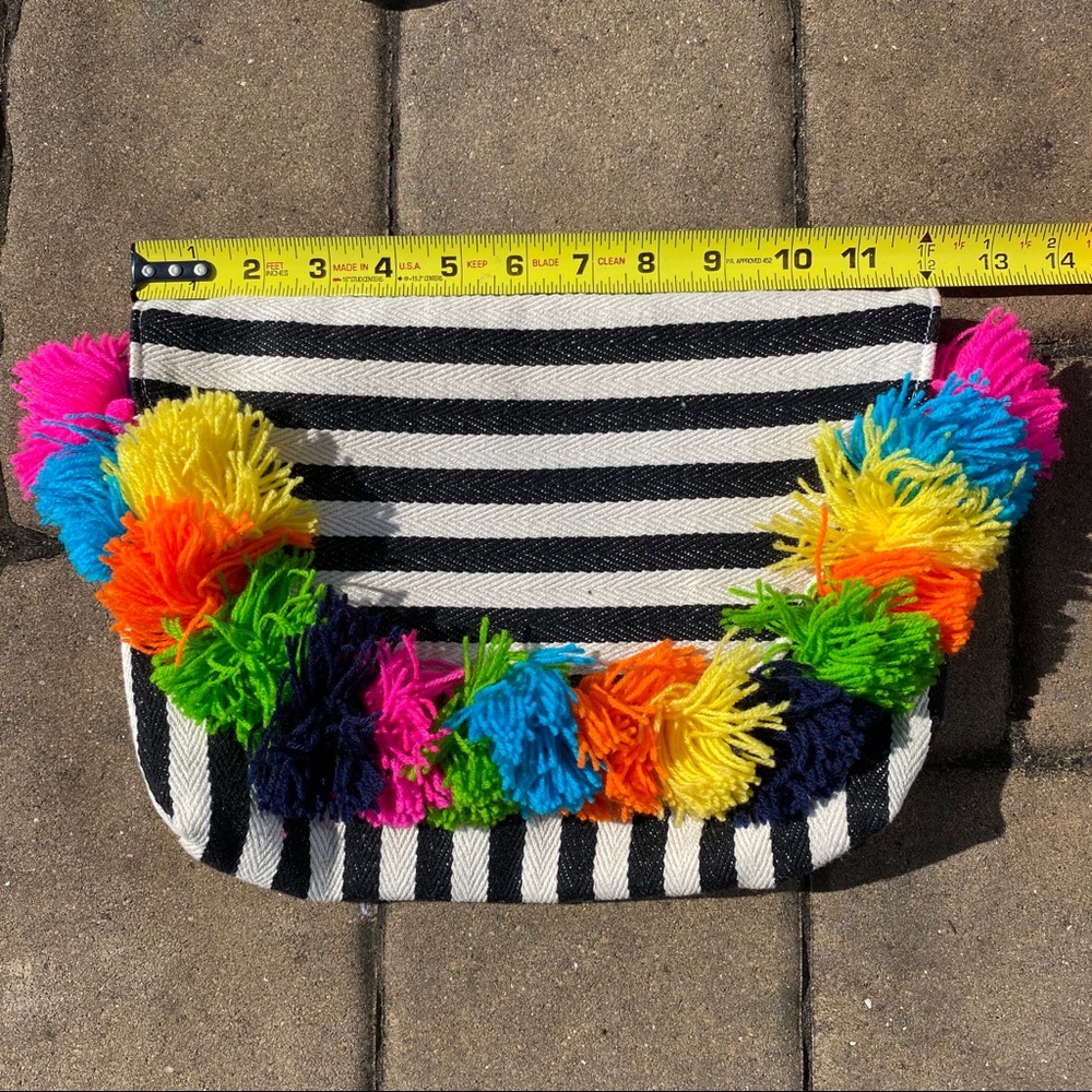 NWT JadeTribe Valerie stripe foldover clutch